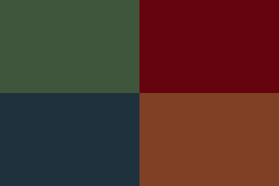 Four colored squares: green, red, blue, brown.