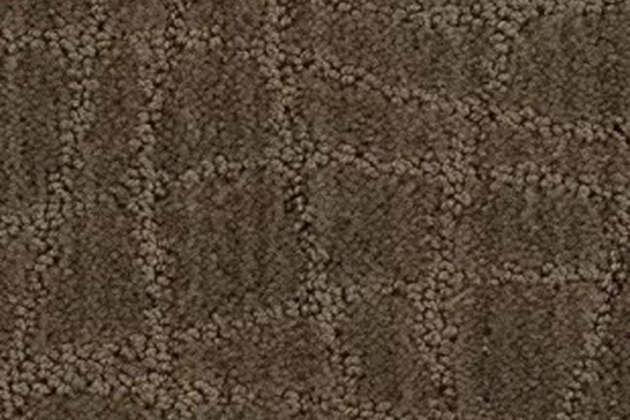 Brown textured carpet with subtle check pattern.